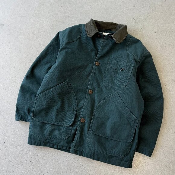 Vintage 90s L.L. Bean Forest Green Barn Chore Coat (Men's M, fits Women's Large) - Picture 3 of 3